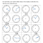 Telling Time To 5 Minutes Worksheets