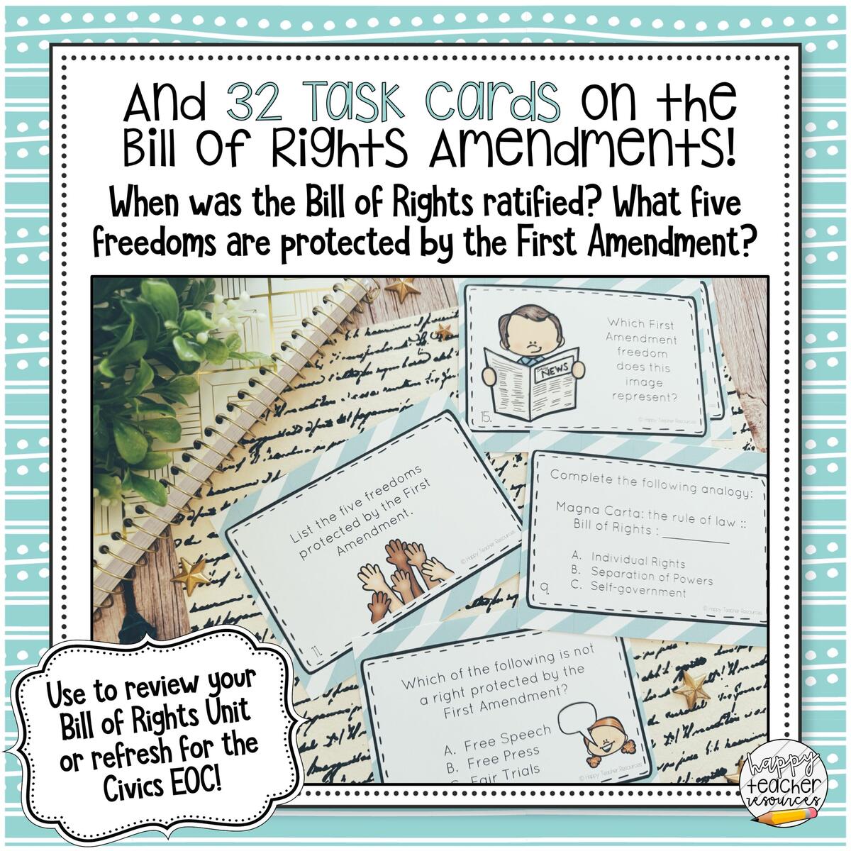 The Bill Of Rights Review Activities Bundle For Civics