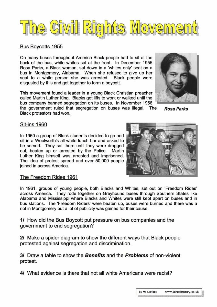 The Civil Rights Movement Worksheets Year 9 Free PDF Worksheets Library Civil Rights Movement Lessons Free Packet Homeschool Den