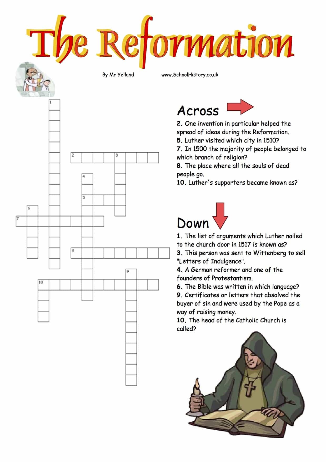 The English Reformation Crossword Free Printable PDF Year 8 The English Reformation Crossword Free Printable PDF Year 8