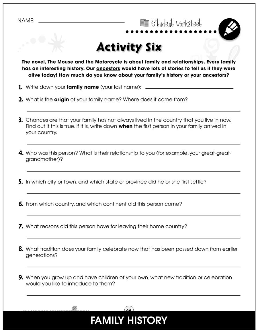 The Mouse And The Motorcycle BONUS WORKSHEETS Grades 3 To 4 Worksheets Library