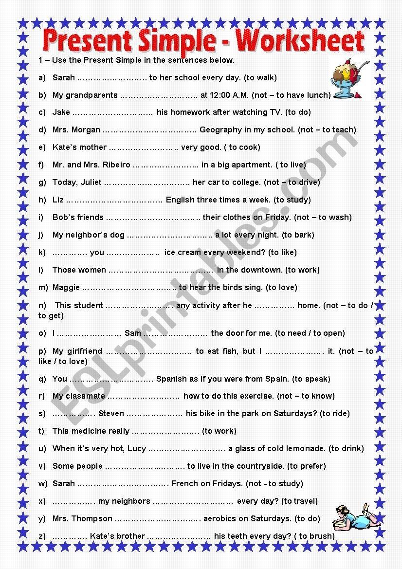 THE PRESENT SIMPLE EXERCISE AFFIRMATIVE NEGATIVE AND INTERROGATIVE FORMS ESL Worksheet By Junior Right THE PRESENT SIMPLE EXERCISE AFFIRMATIVE NEGATIVE AND INTERROGATIVE FORMS ESL Worksheet By Junior Right