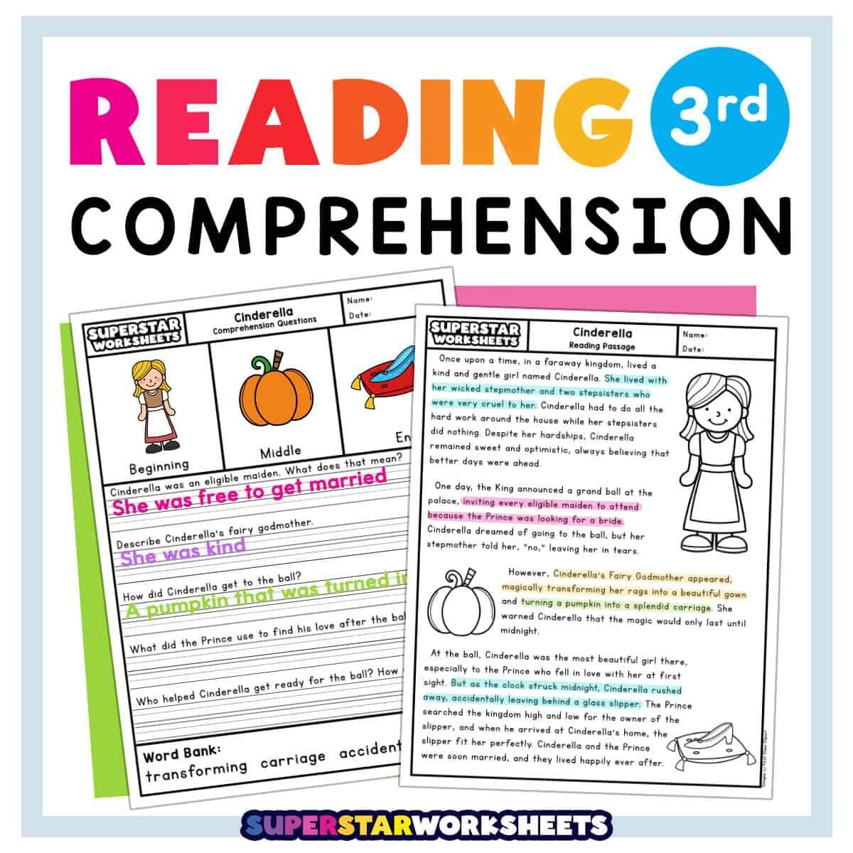 Free Printable 3rd Grade Reading Worksheet Templates Worksheets Library