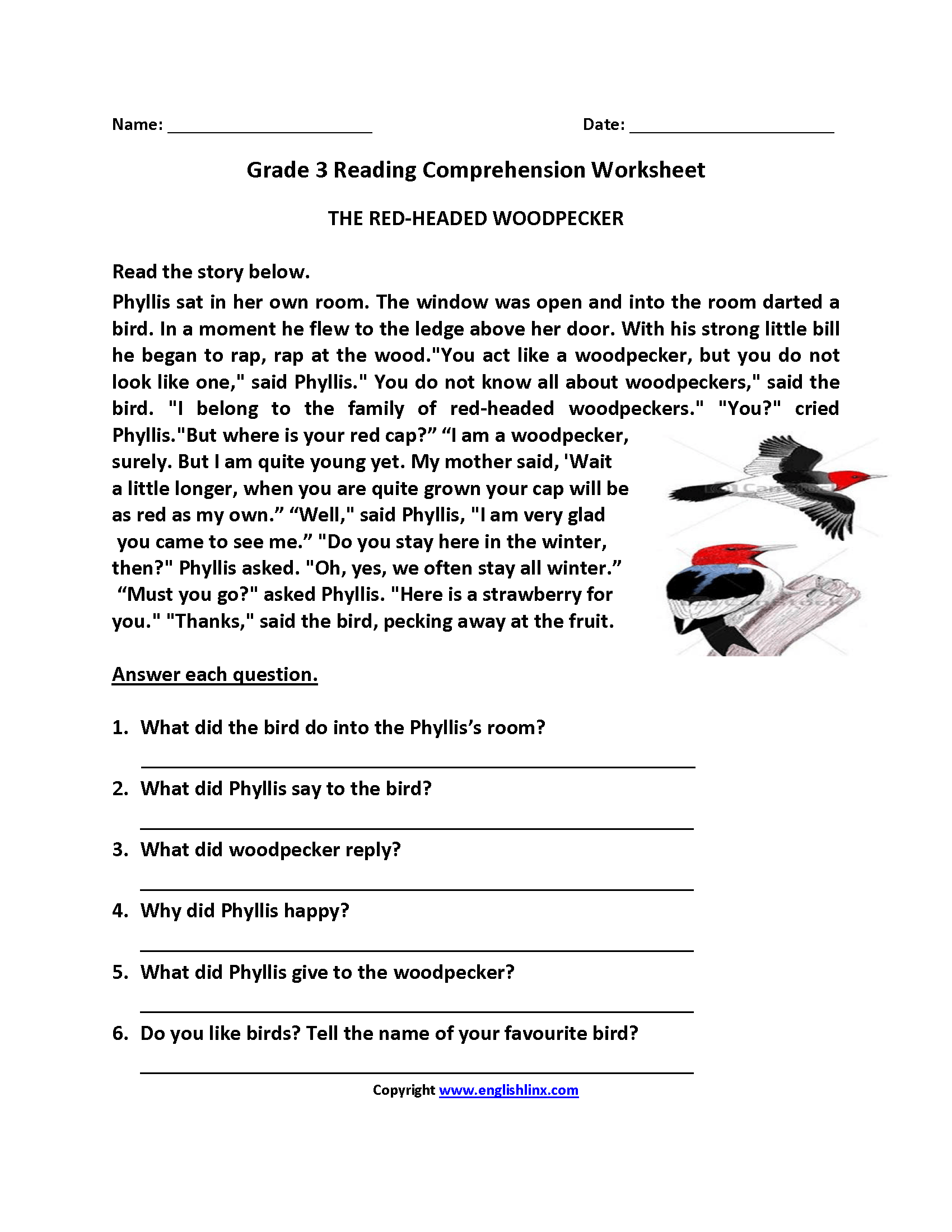 Third Grade Reading Worksheets Improve Fluency Vocabulary