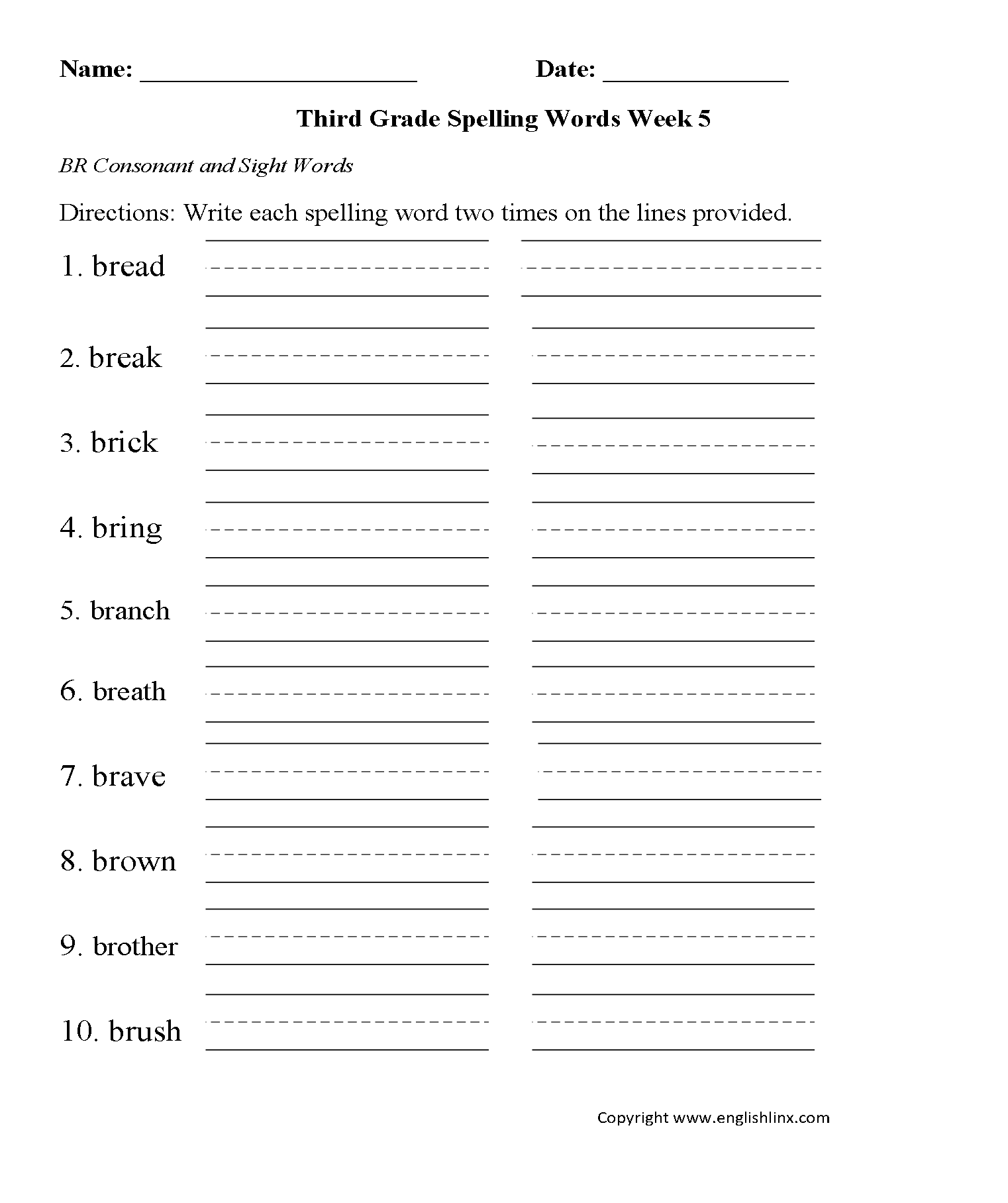 Third Grade Spelling Worksheets Printable Word Lists Practice Activities Third Grade Spelling Worksheets Printable Word Lists Practice Activities