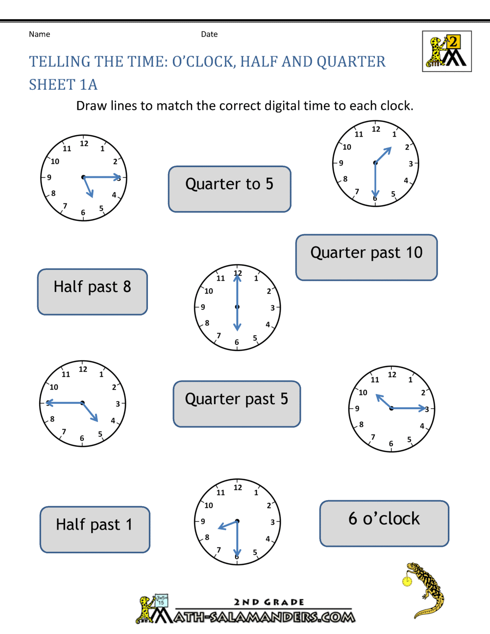 Time Worksheet O Clock Quarter And Half Past Time Worksheet O Clock Quarter And Half Past
