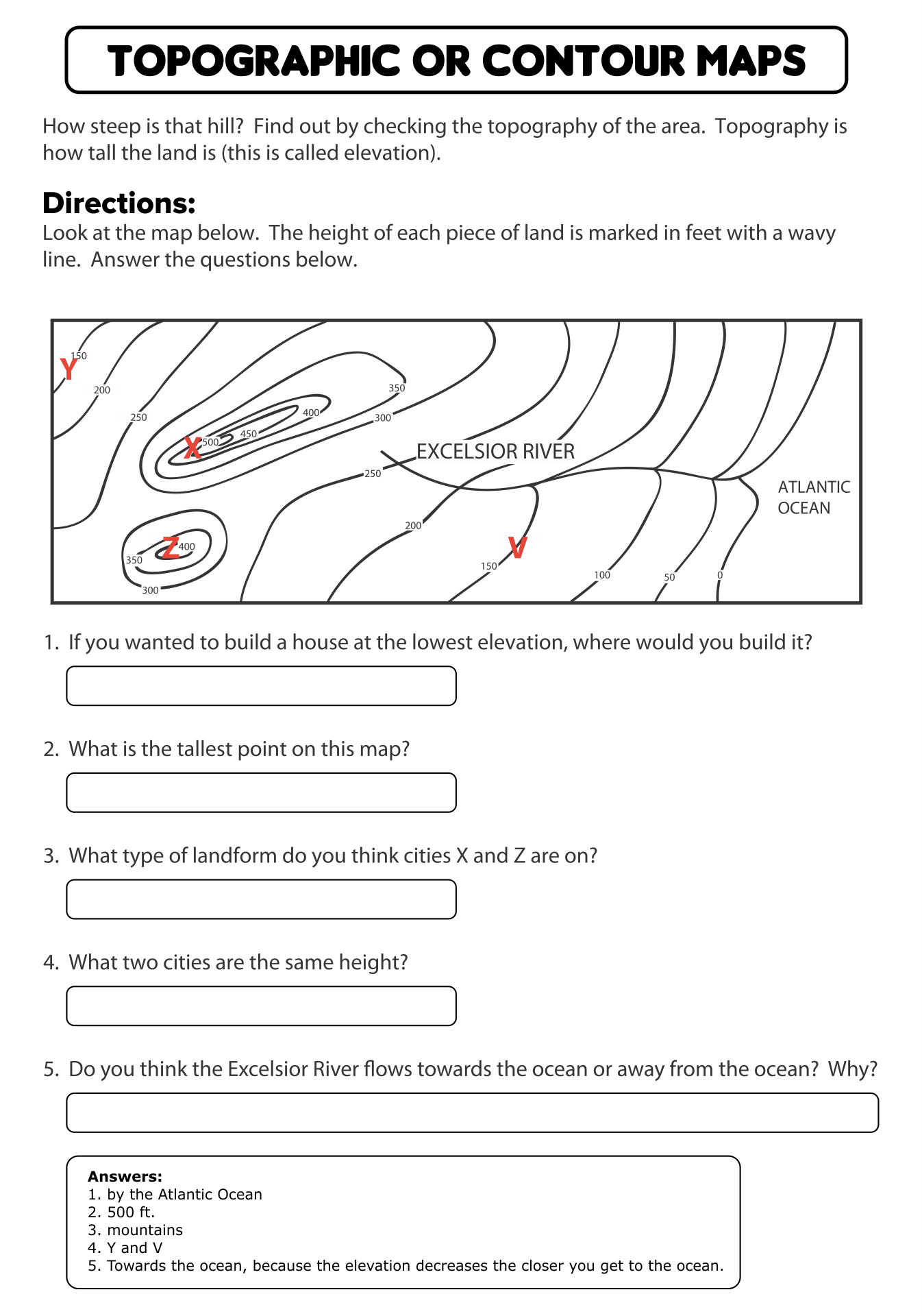 Topographic Map Worksheets 10 Free PDF Printables Printablee 15 Drawing Contour Lines Worksheet Free PDF At Worksheeto