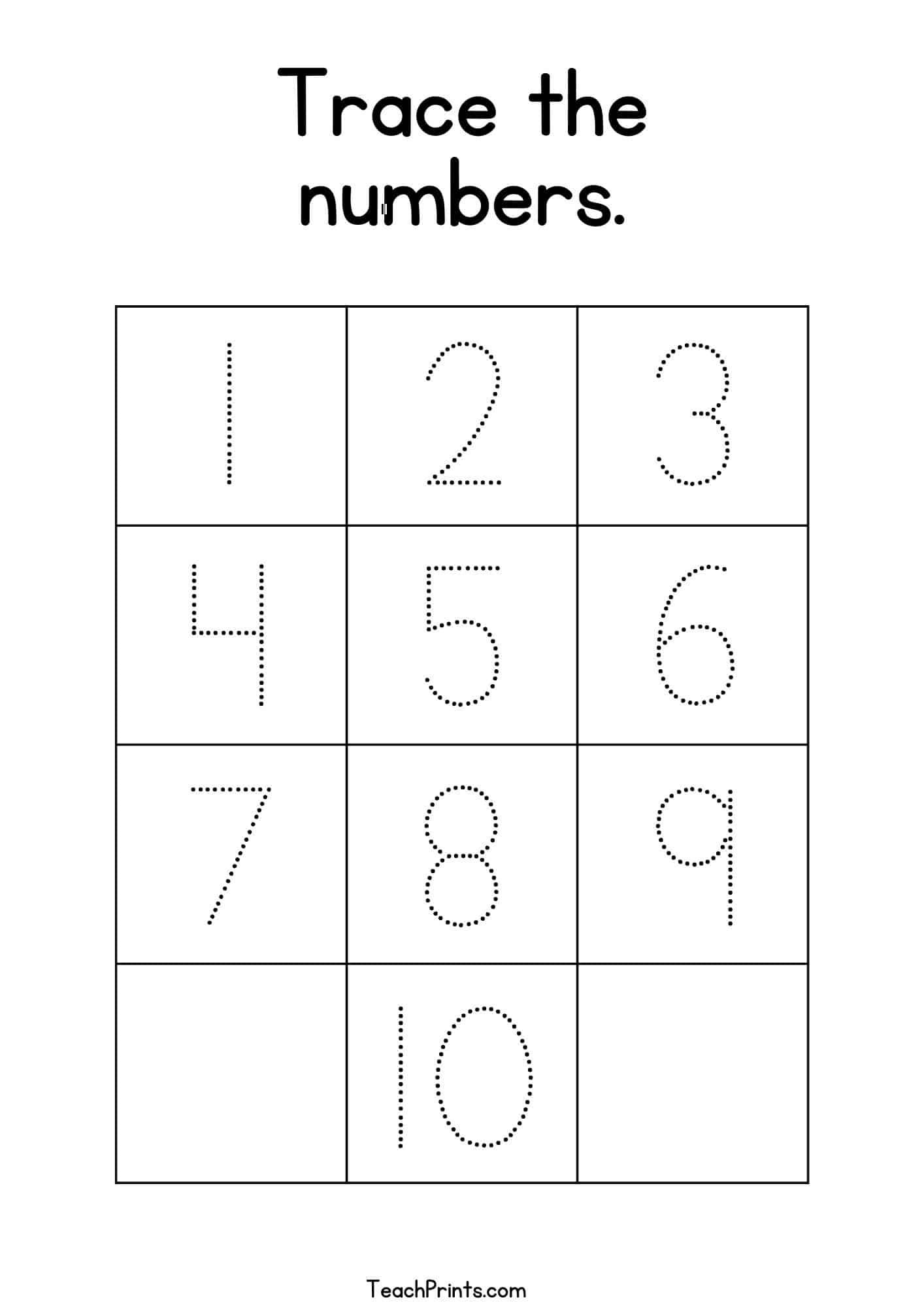 Tracing Numbers 1 10 Worksheets Free Printable Pdfs Teach Prints Tracing Numbers 1 10 Worksheets Free Printable Pdfs Teach Prints