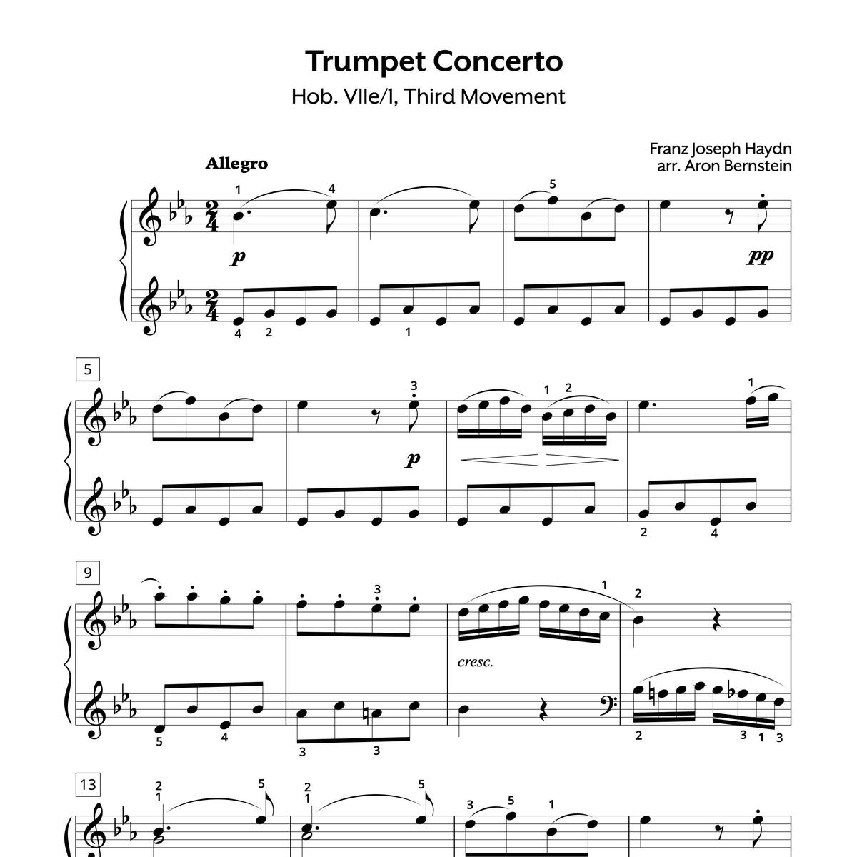 Trumpet Concerto In E Flat Major Sheet Music Haydn Joseph Haydn Classical Music SEL Listening Activities Packet For March Made By Teachers