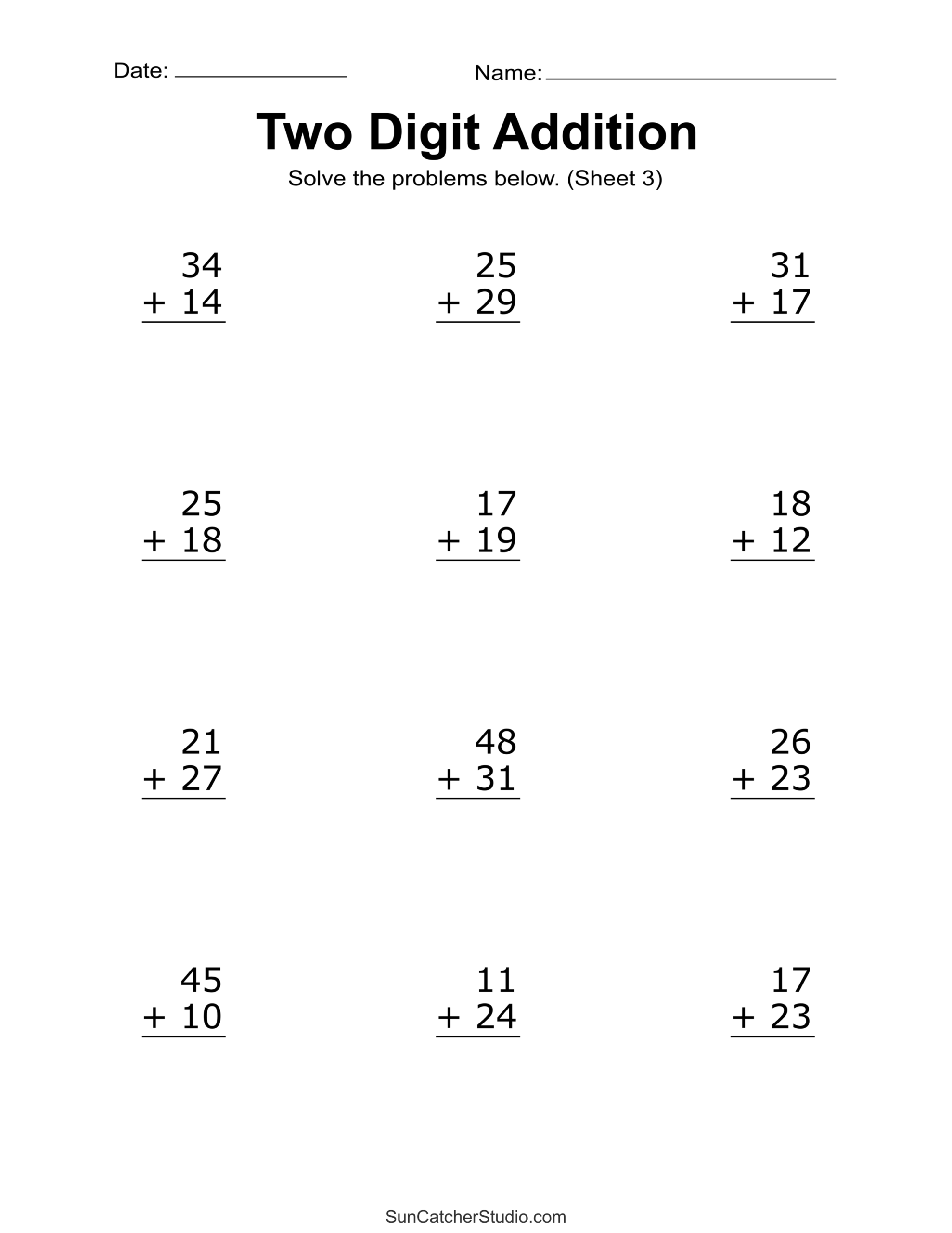2nd Grade Addition Worksheets