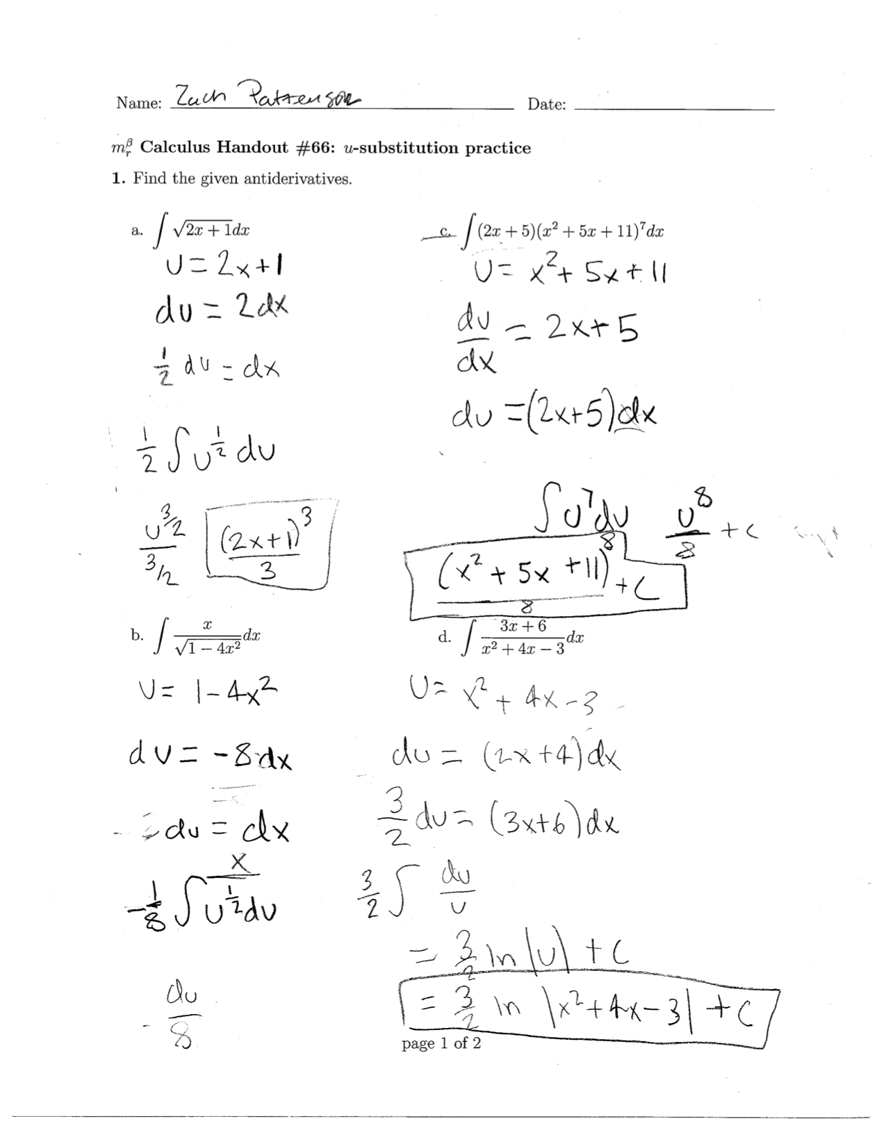 U Substitution For Integration Formula Steps Examples Worksheets Library U Substitution For Integration Formula Steps Examples Worksheets Library