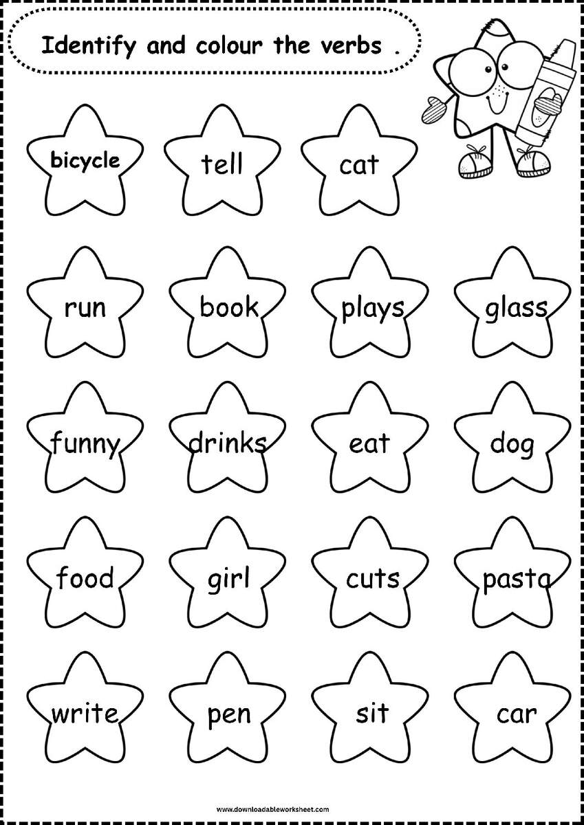 Verbs Worksheets For Grade 1 Verbs Worksheets For Grade 1