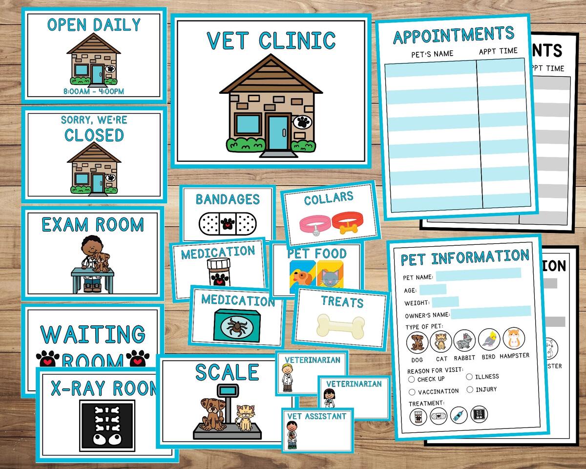 Vet Clinic Pretend Play Printable Dramatic Play Instant Download Etsy Vet Clinic Pretend Play Printable Dramatic Play Instant Download Etsy