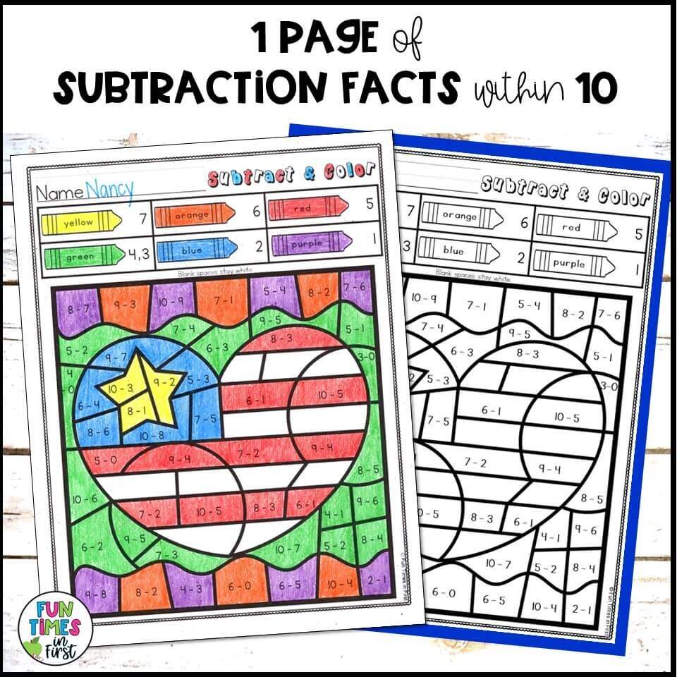 Veterans Day Color By Number Addition Subtraction Mixed Practice FREE Fun Times In First Veterans Day Color By Number Addition Subtraction Mixed Practice FREE Fun Times In First