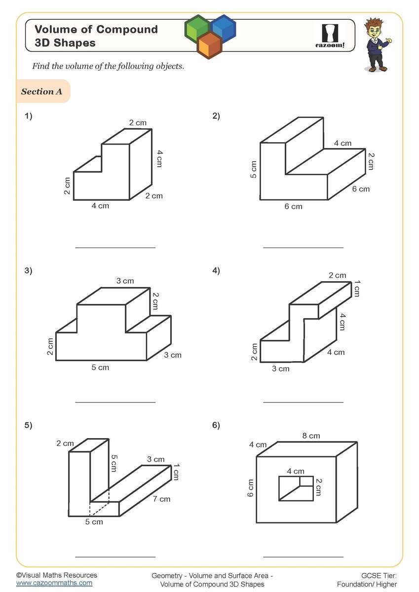 Volume Of Compound 3D Shapes Worksheet Fun And Engaging PDF Worksheets Volume Of Compound 3D Shapes Worksheet Fun And Engaging PDF Worksheets