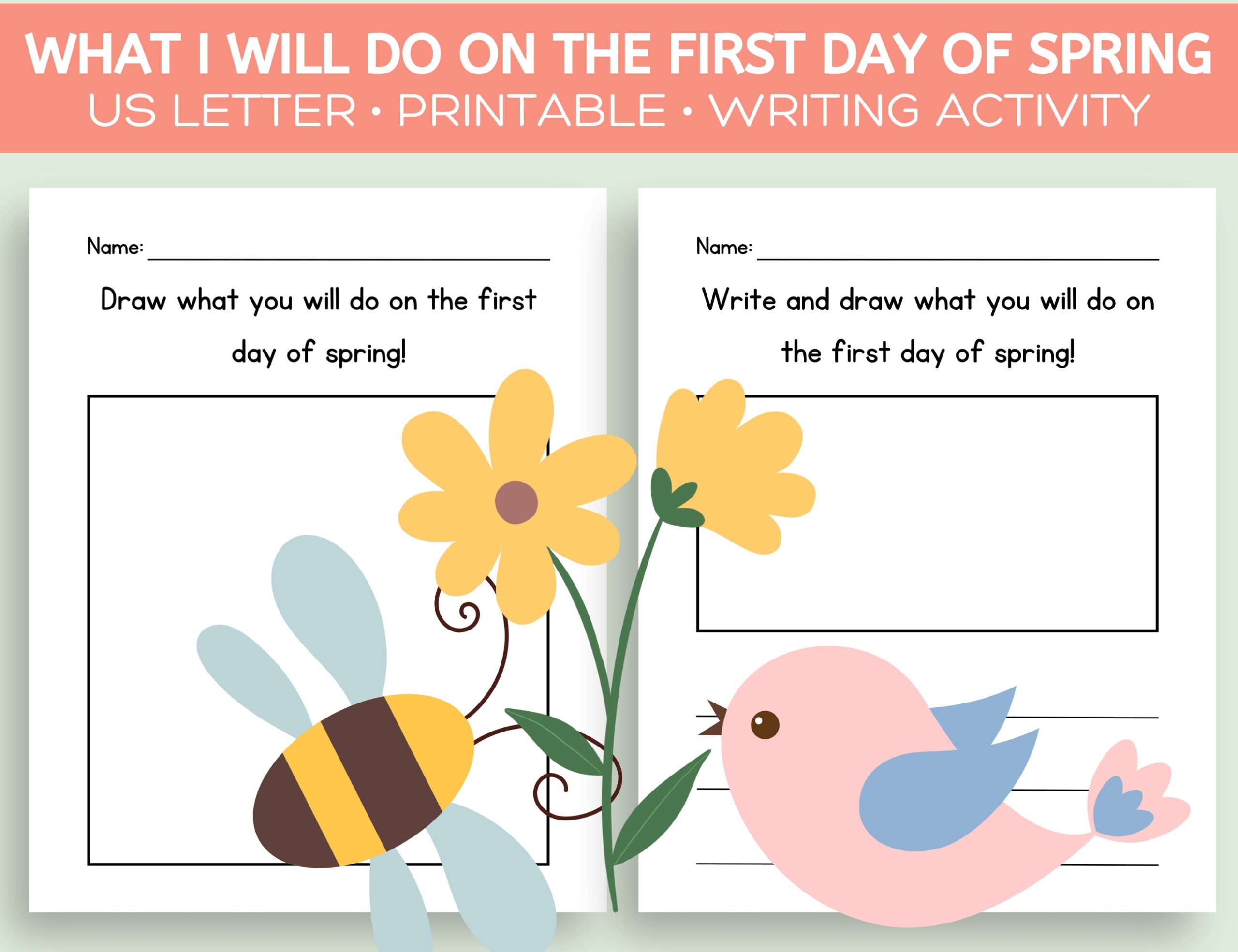 What I Will Do On The First Day Of Spring Printable Worksheet First Day Of Spring Kids Worksheet For Preschool Spring Writing Activity Etsy What I Will Do On The First Day Of Spring Printable Worksheet First Day Of Spring Kids Worksheet For Preschool Spring Writing Activity Etsy