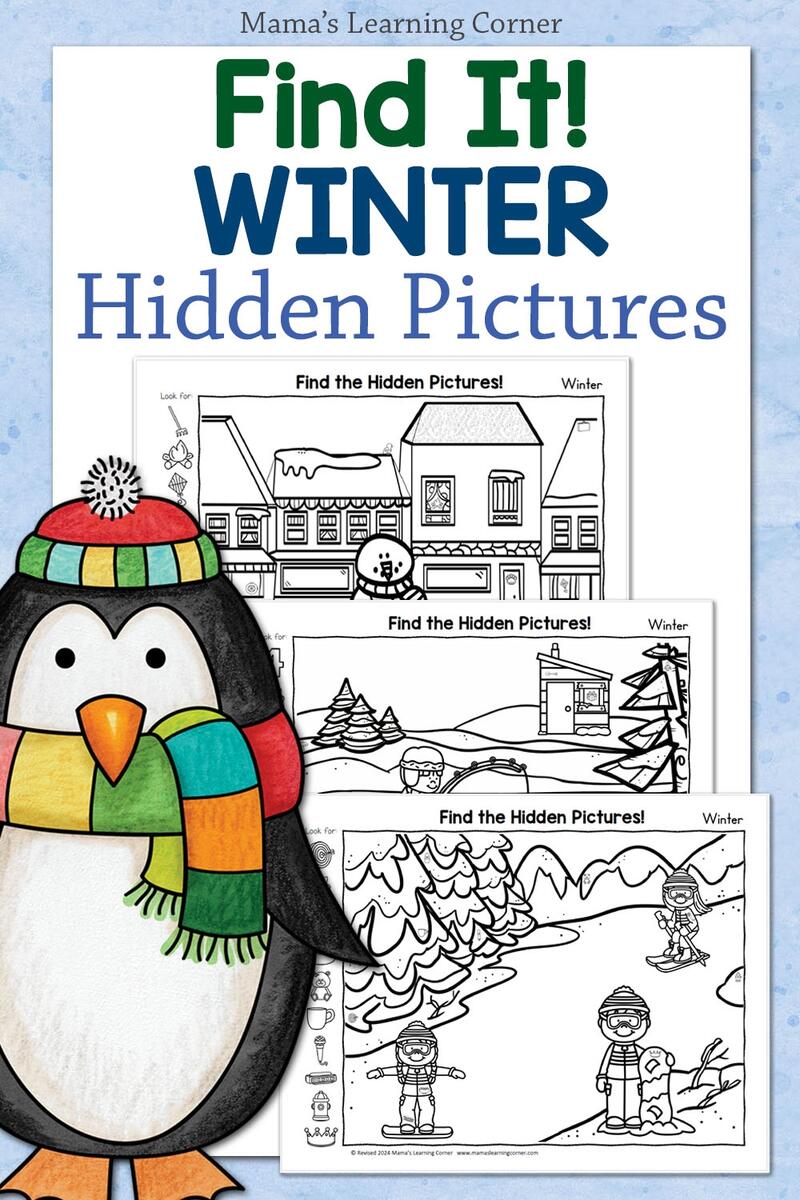 Winter Hidden Picture Printables For Kids Mamas Learning Corner Winter Hidden Picture Printables For Kids Mamas Learning Corner