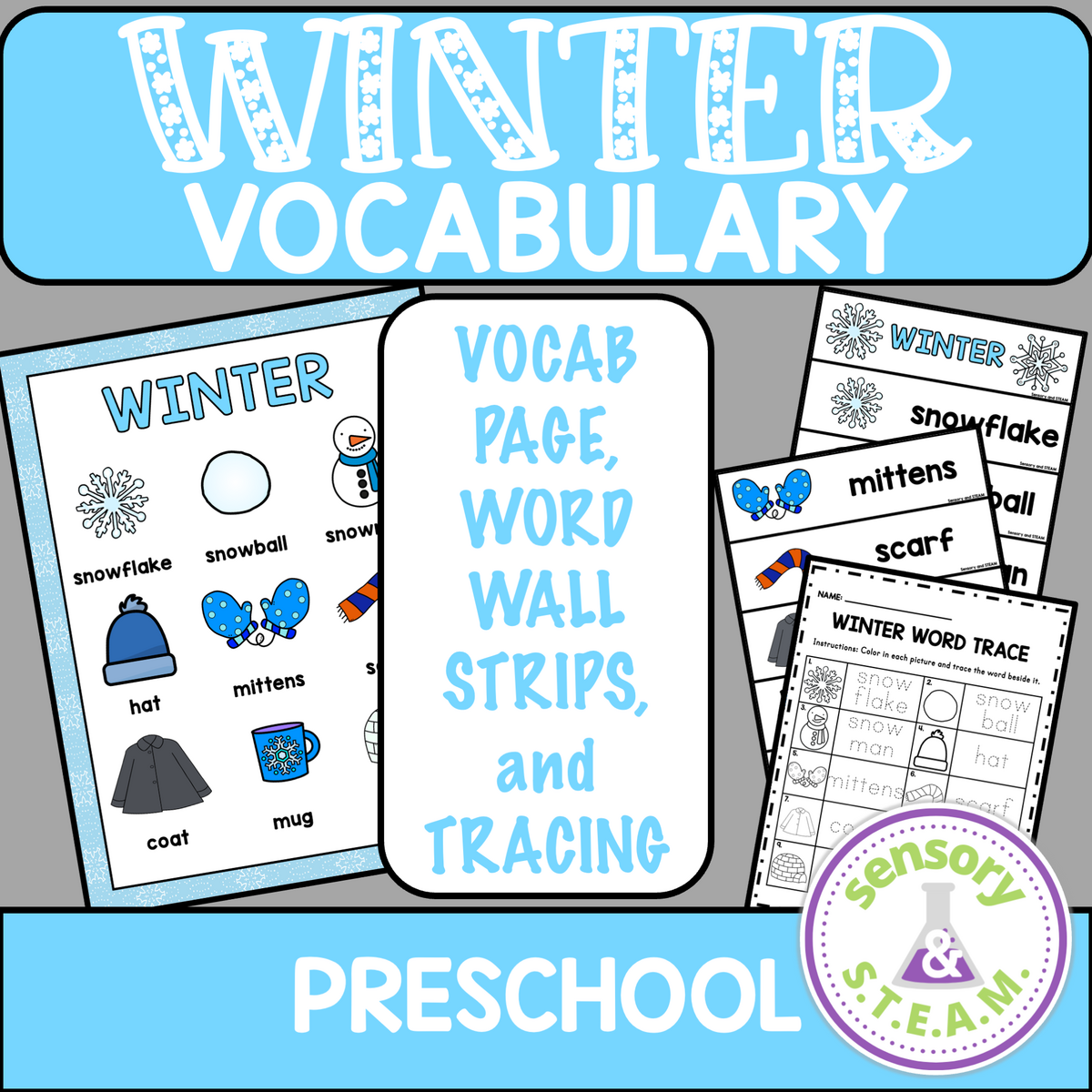WINTER VOCABULARY PAGE FREEBIE Word Wall Pocket Charts Tracing Sheet Vocab Made By Teachers WINTER VOCABULARY PAGE FREEBIE Word Wall Pocket Charts Tracing Sheet Vocab Made By Teachers