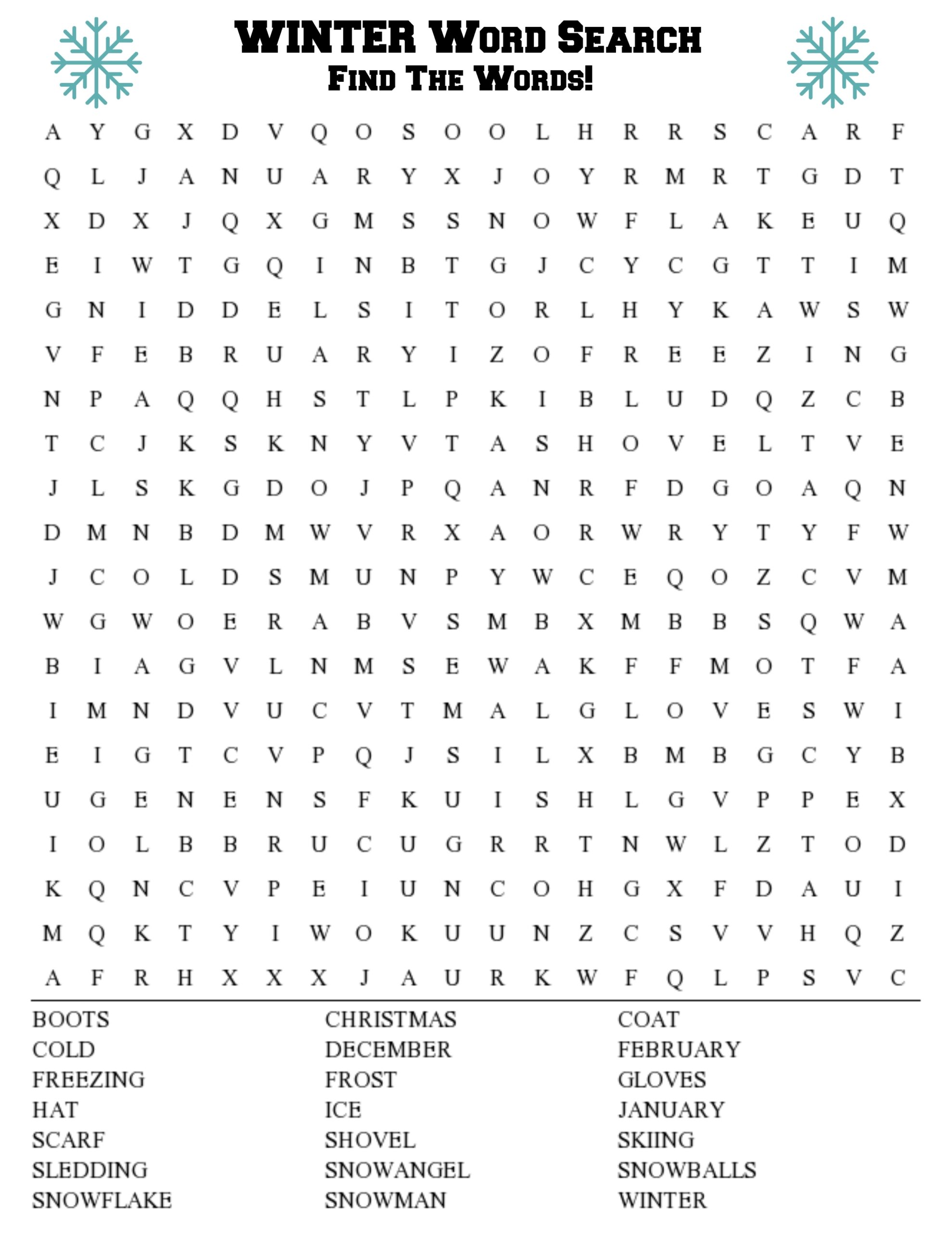 Winter Word Search Printable For Kids Thrifty Mommas Tips Winter Word Search Printable For Kids Thrifty Mommas Tips