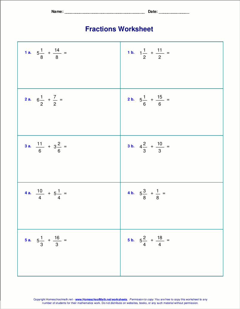 Worksheets For Fraction Addition Free Printable Fractions And Decimals Worksheet For Seventh Grade