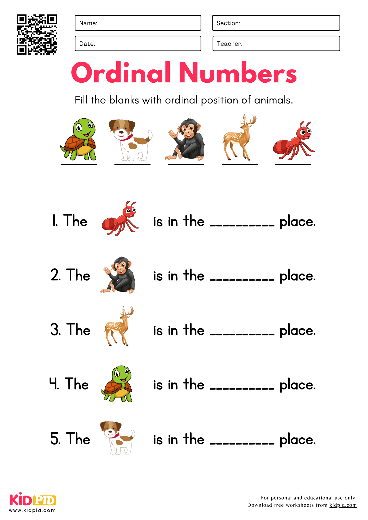 Write Oridinal Position 1 10 Worksheets For Grade 1 Kidpid Write Oridinal Position 1 10 Worksheets For Grade 1 Kidpid