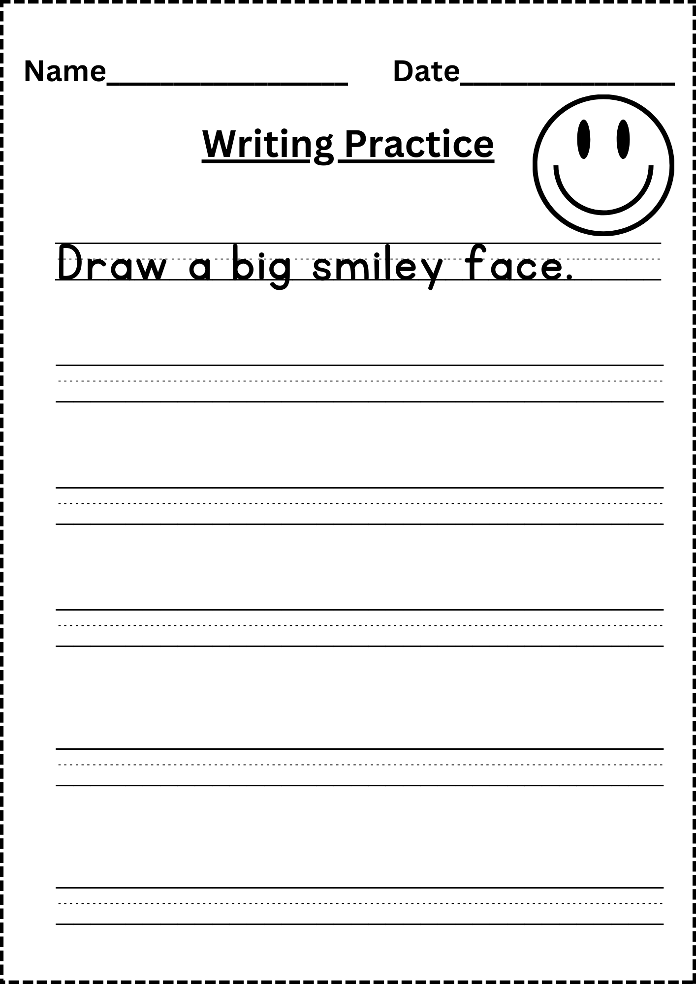 Writing Practice Worksheets Free 5 Pages
