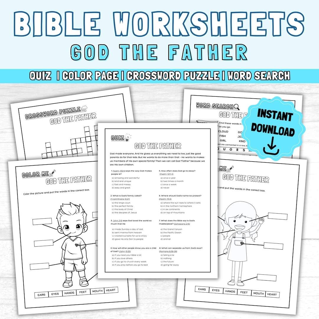 Youth Bible Study Games GOD THE FATHER Printable Activity Worksheets Church Games Word Search Bible Quiz Crossword Puzzle Color Me Etsy Youth Bible Study Games GOD THE FATHER Printable Activity Worksheets Church Games Word Search Bible Quiz Crossword Puzzle Color Me Etsy